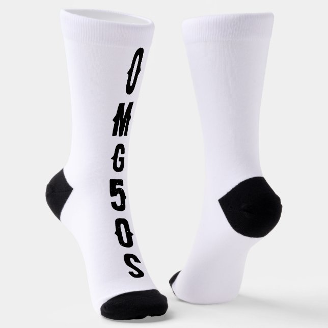 Calcetines Letras personalizadas negras y blancas modernas (Angular)