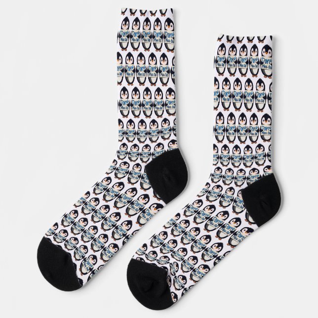 Calcetines Letrero de Pingüino No te Pierdas (Izquierda)