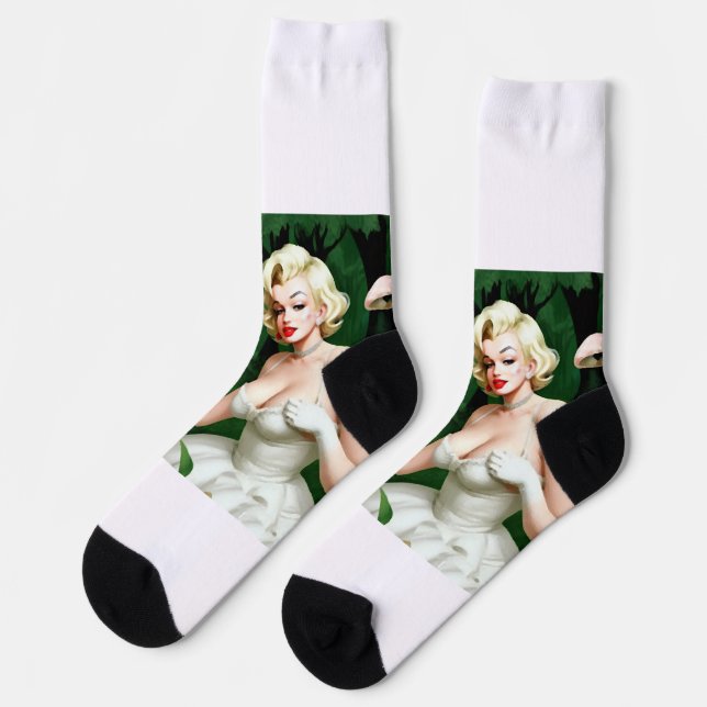 Calcetines leyenda de Hollywood Marilyn Monroe icono hongo (Izquierda)