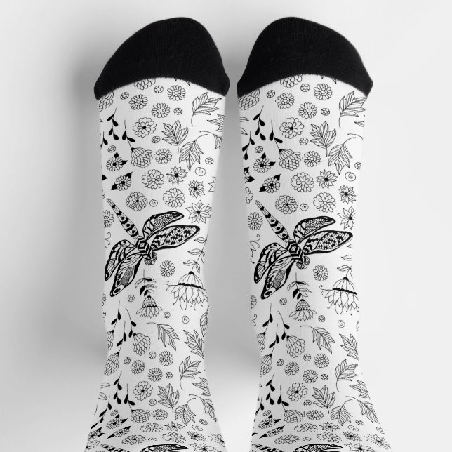 Calcetines Libélula y flores (Arriba)