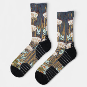Calcetines Libélulas Nenúfares Arte Nouveau Pantanoso