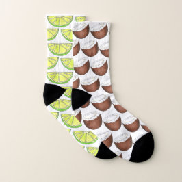 Calcetines Lime en el trópico de cítricos verdes de coco