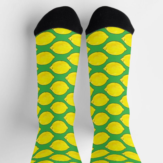 Calcetines limón acuarela en verde (Arriba)