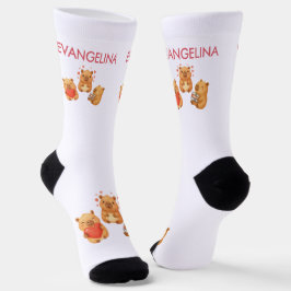 Calcetines Lindo capibara personalizado con acuarela
