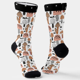 Calcetines Lindo hongo blanco negro y rosa capricho