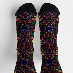 Calcetines Lindo patrón floral colorido 