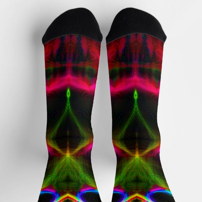 Calcetines Líneas abstractas coloridas lindas (Arriba)