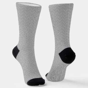Calcetines Líneas curvadas geométricas onduladas de color neg
