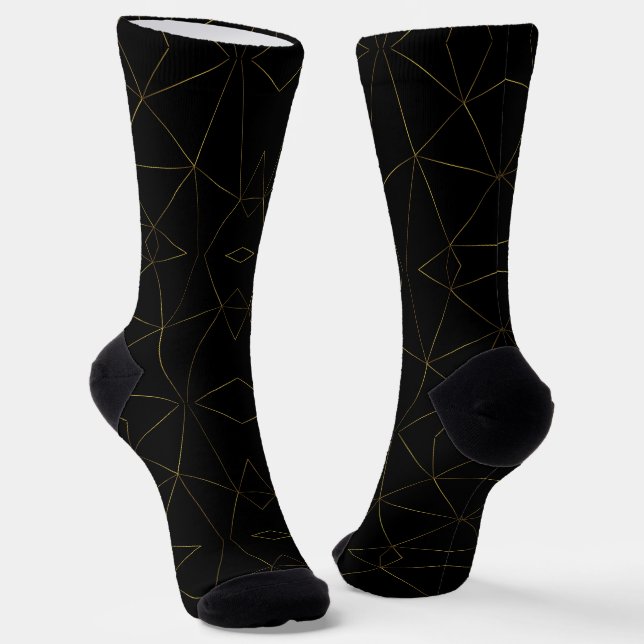 Calcetines Líneas doradas con fondo negro  (Angular)