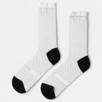 Calcetines Líneas Rectas y Cuadrados en Blanco Rayado