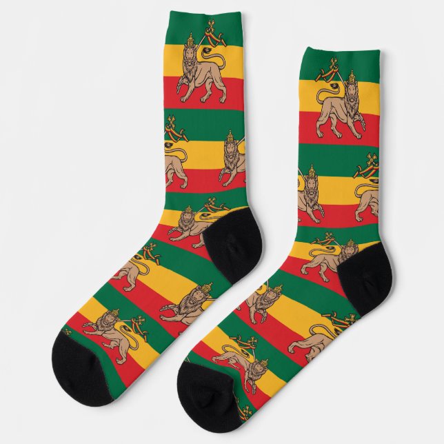Calcetines Lion of Judah Jah Rastafari Rasta Reggae Socks (Izquierda)