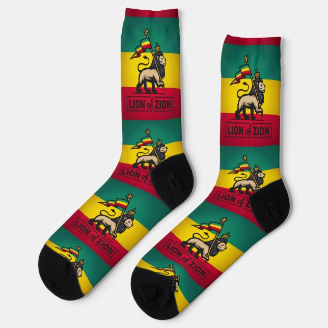 Calcetines Lion of Judah Rastafari Zion I Roots Socks (Izquierda)
