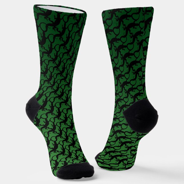 Calcetines Lizard Art Socks Cool Reptile Socks Customize (Angular)