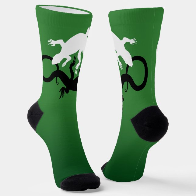 Calcetines Lizard Art Socks Yin Yang Reptile Socks Custom (Angular)