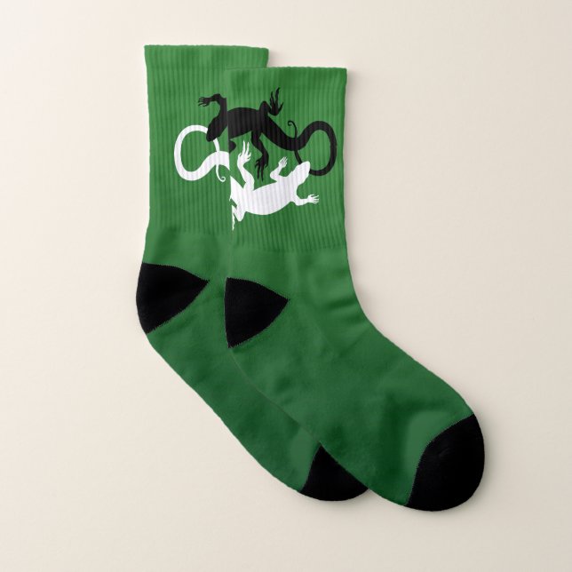Calcetines Lizard Art Socks Yin Yang Reptile Socks Personaliz (Par)