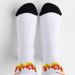 Calcetines Llamas Naranjas y Rojas Calientes Personalizadas