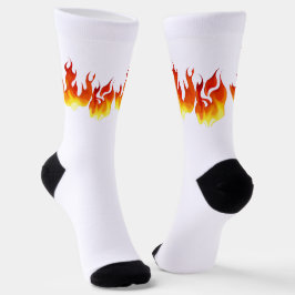 Calcetines Llamas Naranjas y Rojas Calientes Personalizadas