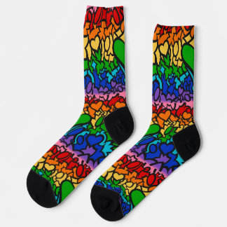 Calcetines Lluvia de colores arcoíris de 8 franjas Orgullo Sq