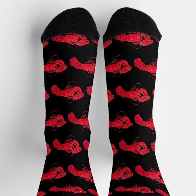 Calcetines Lobster sobre fondo negro por Marsden Hartley (Arriba)