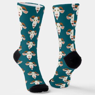 Calcetines Loco Personalizado de cabra cara graciosa
