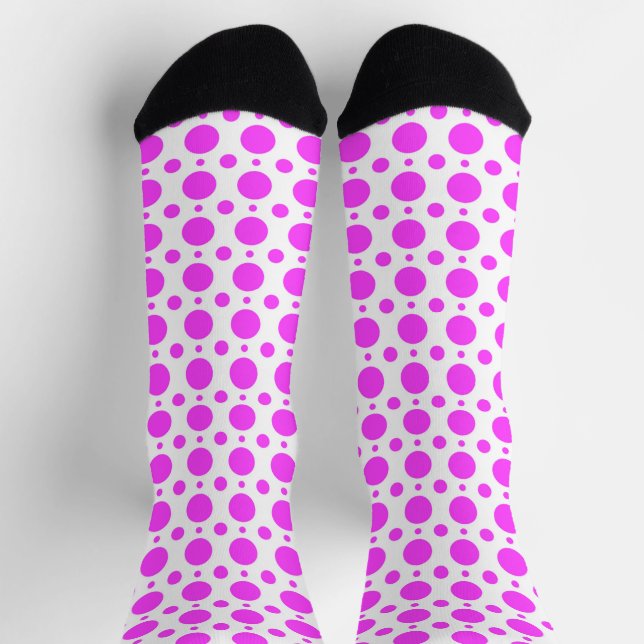 Calcetines Locos estilo Punto Polka Rosa Retro (Arriba)