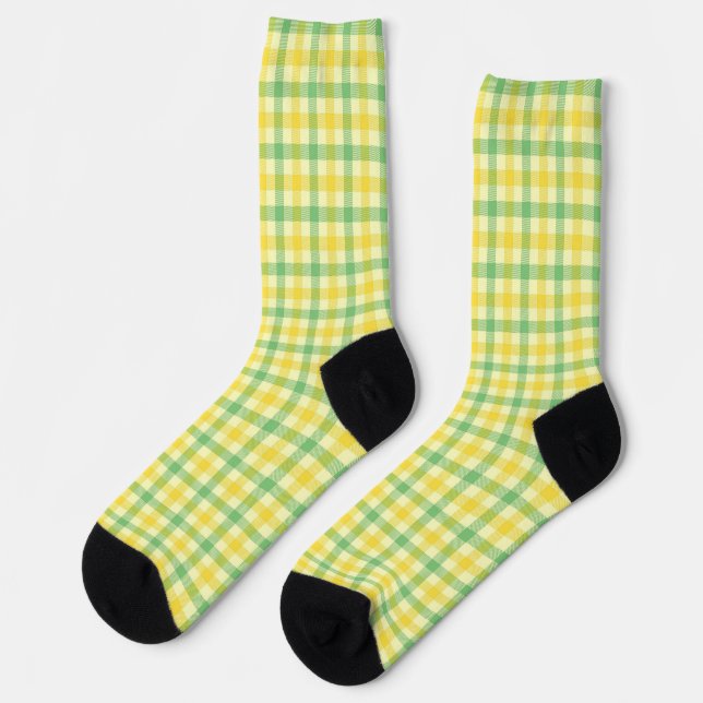 Calcetines locos retro verde y amarillo (Izquierda)