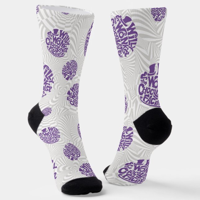 Calcetines Logo de Willy Wonka Socks gráficos psicodélicos (Angular)