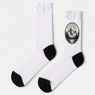 Calcetines Logotipo de aventura de montaña | Insignia de camp
