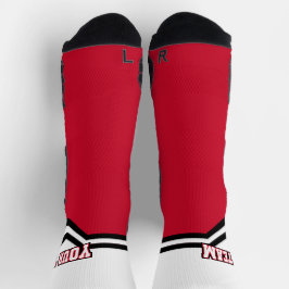 Calcetines Logotipo de foto animadora Red Varsity V Squad