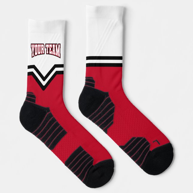Calcetines Logotipo de foto animadora Red Varsity V Squad (Derecha)