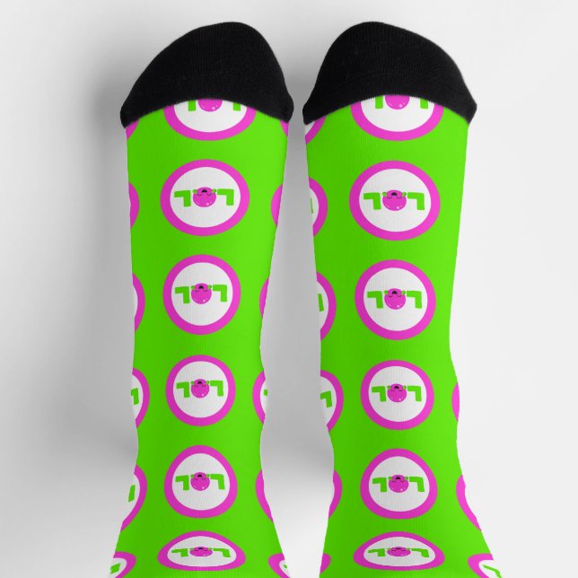 Calcetines LOL Laughing En Voz Alta Verde Morado Brillante (Arriba)
