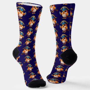 Calcetines Loro pirata de dibujos animados lindo