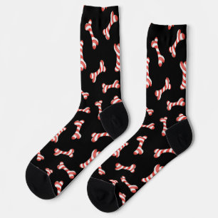 Calcetines Los amantes del perro Navidades Huesos rojos y bla