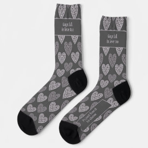 Calcetines Los chicos también se enamoran, Gris oscuro