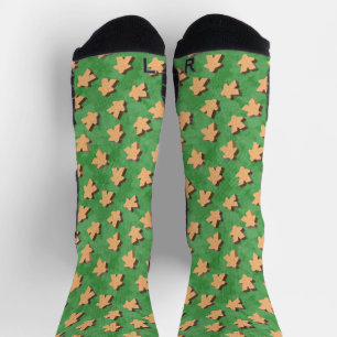 Calcetines Los menús 3D de madera en verde