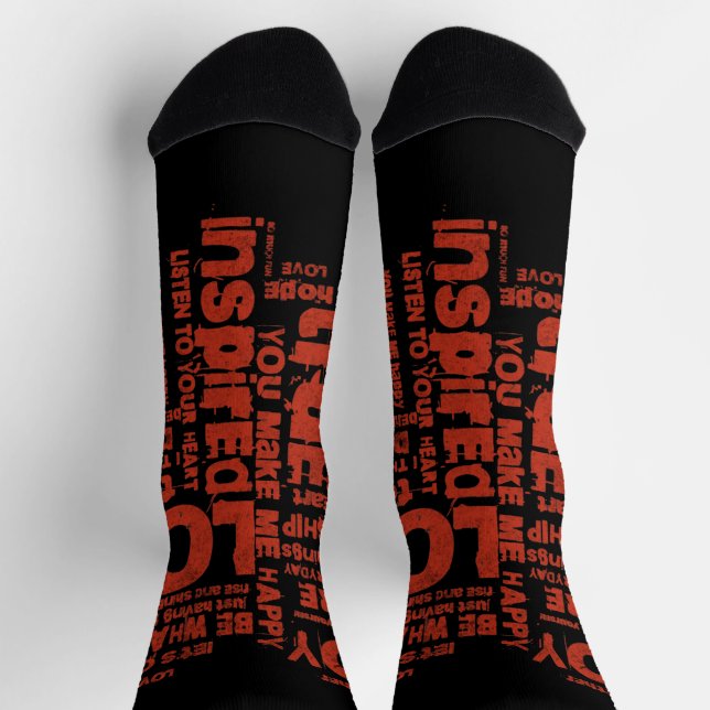 Calcetines Love Joy Inspiration Words Valentine Day (Arriba)