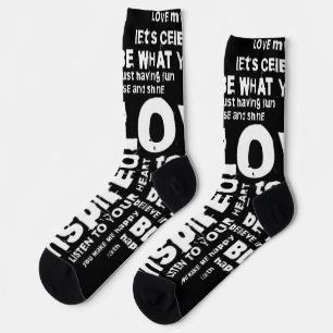 Calcetines Love Joy Inspiration Words Valentine Day