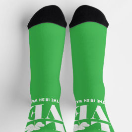 Calcetines Love Shamrock Clover Irlanda Personalizado blanco 