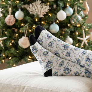 Calcetines Luces de Navidad de Cangrejo Costero