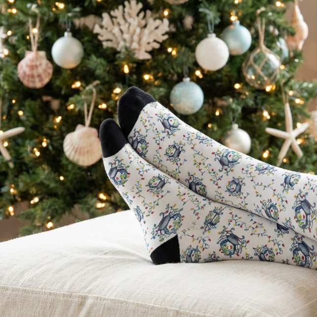 Calcetines Luces de Navidad de Cangrejo Costero (Subido por el creador)