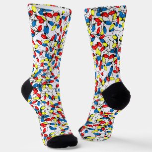 Calcetines Luces de Navidad enredadas de dibujos animados 