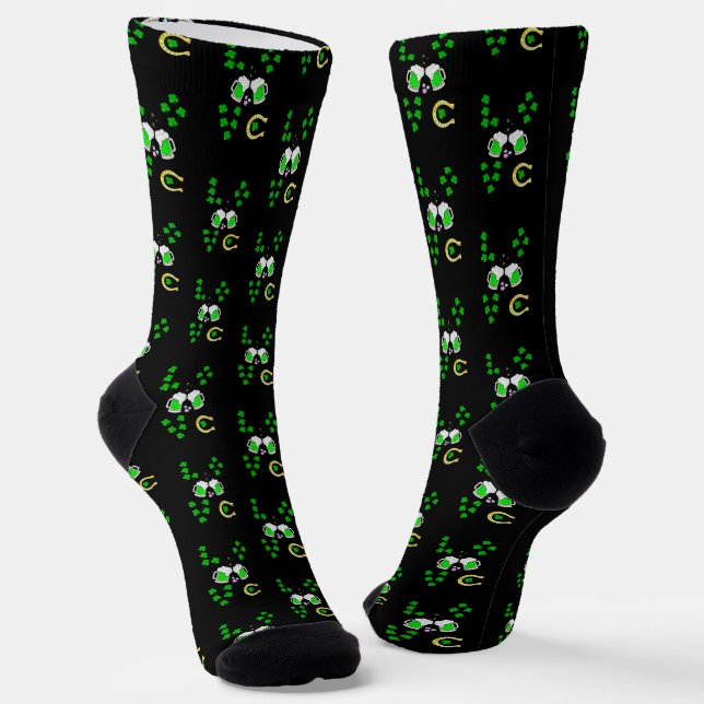 Calcetines Luck Shamrock Dublin Day Horseshoe Irish (Angular)