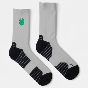 Calcetines Lucky 4 Leaf Irish Clover gris performance calceti