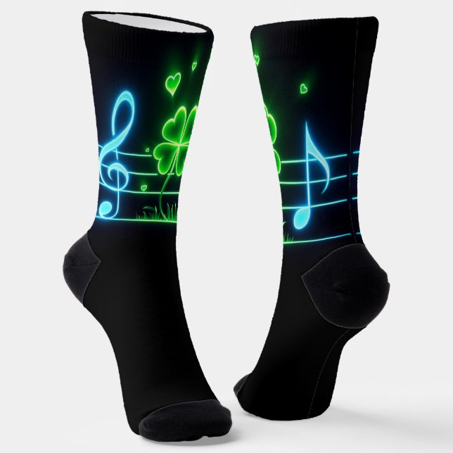Calcetines Lucky Clover and Music Notes (Angular)