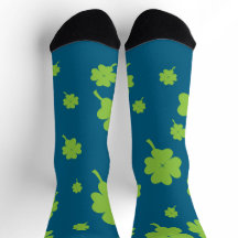 Calcetines Lucky Four Leaf Clover día de San Patri