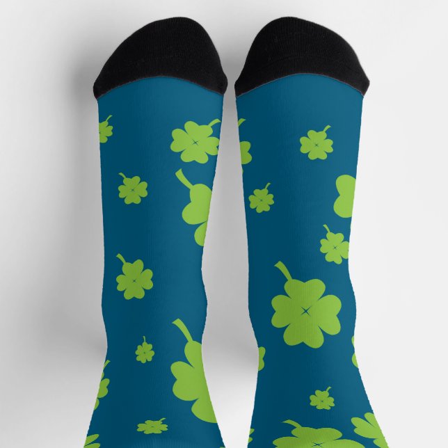 Calcetines Lucky Four Leaf Clover día de San Patri (Arriba)