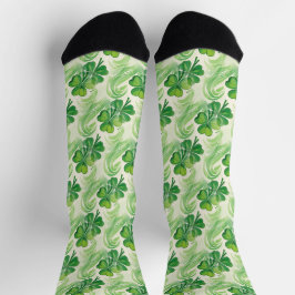 Calcetines Lucky Shamrock Swirls Four Leaf Clover