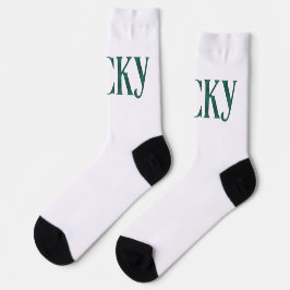 Calcetines Lucky St. Patrick's Day Argyle Pattern Text