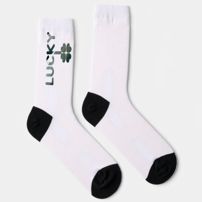 Calcetines LUCKY Unisex Socks Trend Resumen Verde Blanco (Subido por el creador)