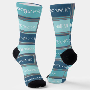 Calcetines Lugares raros Patrón geométrico azul